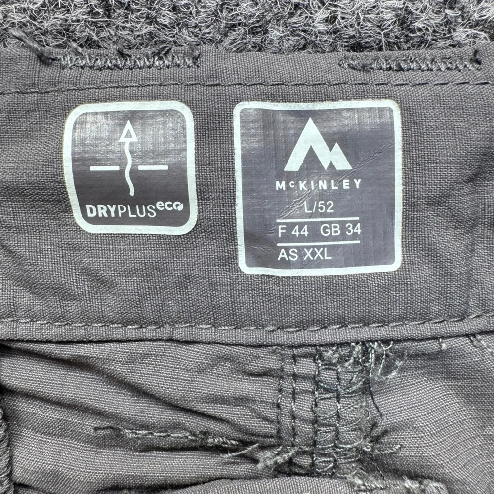 McKinley Cargo Shorts Men L/34 Grey Dry Plus Eco Hiking Outdoor Gorpcore Utility